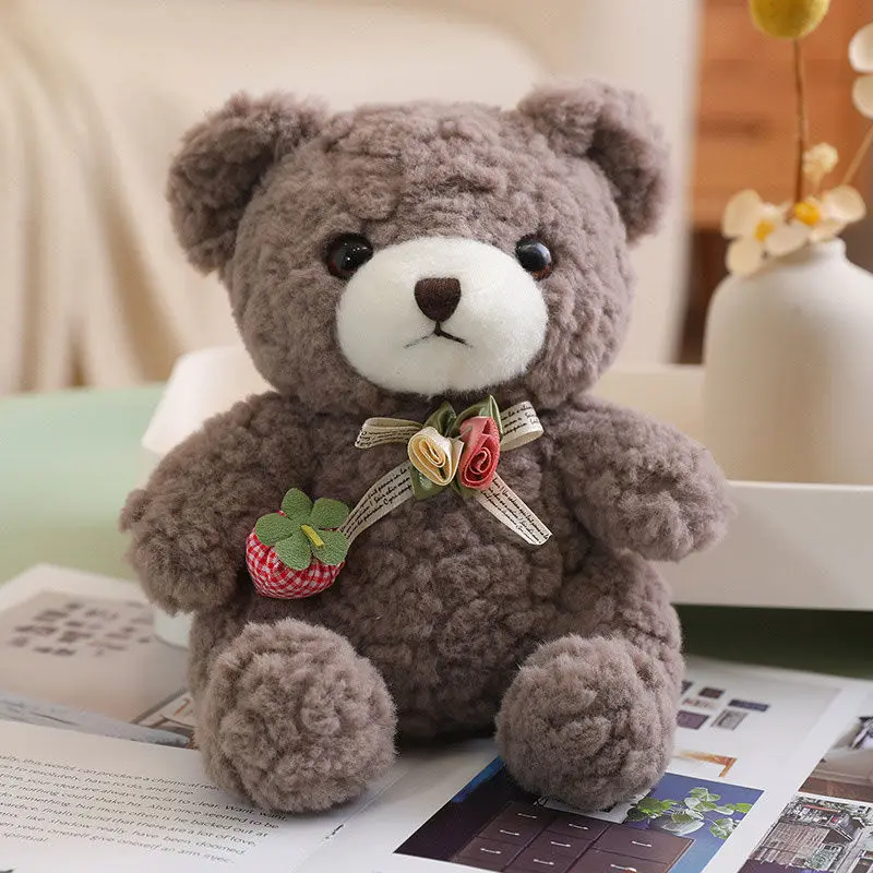 20CM Cute Teddy Bear Plush Toy Kawaii Curly Hair DIY Accessory Bear Doll For My Child's Birthday Gift