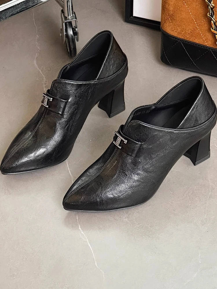 fashionable-diamond-embellished-high-heel-loafers-women's-leather-chunky-heel-pointed-toe-single-shoes-commute-style-daily-wear