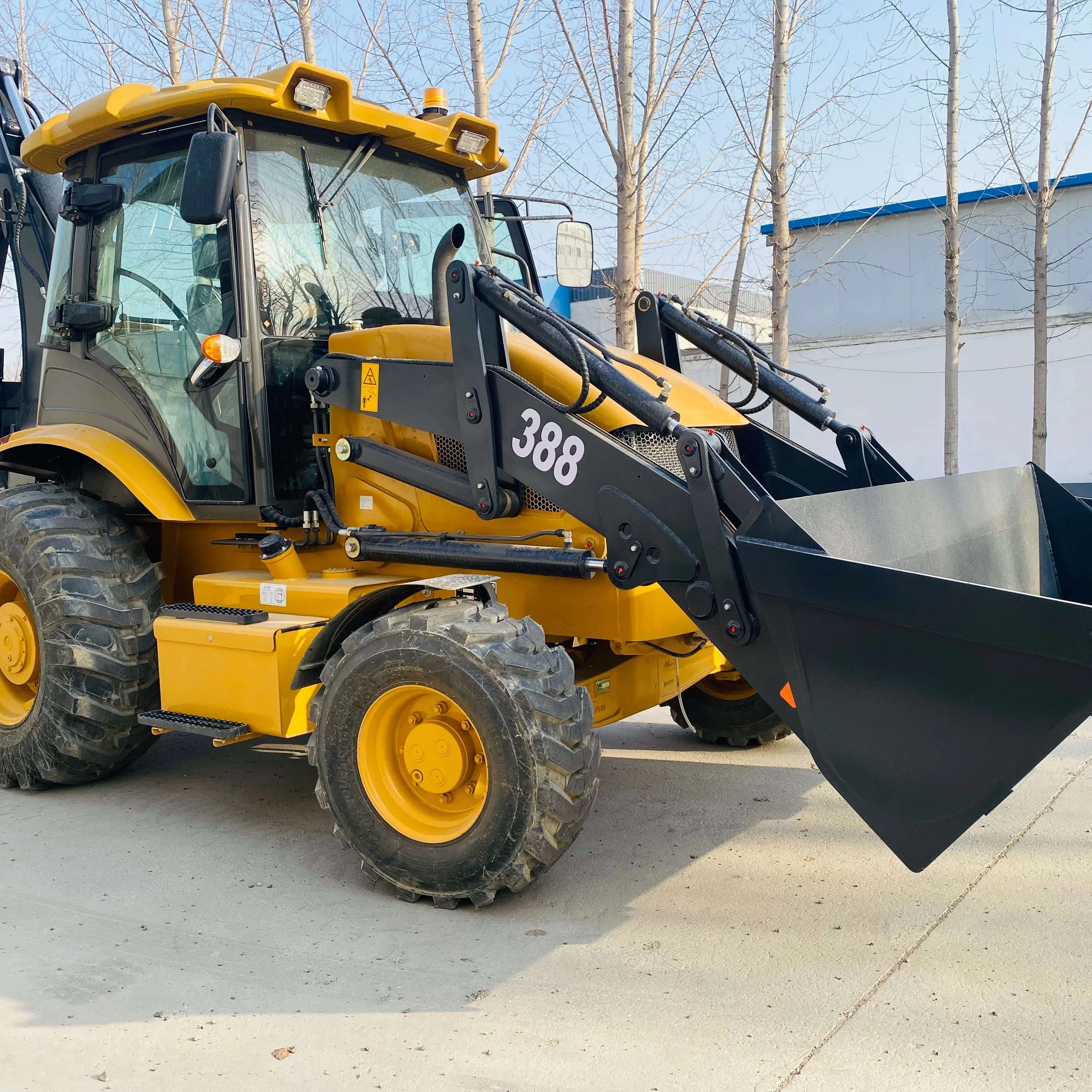 Map Power Construction Multi-purpose Integral 4WD 388 new 1cbm bucket capacity 3cx Backhoe Loader for Sale