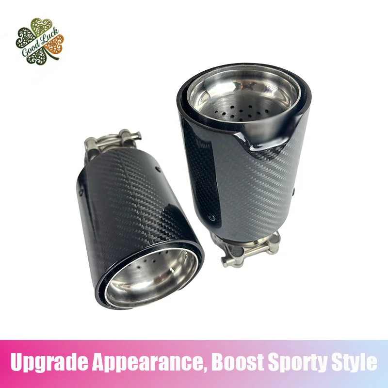 

1 PC M logo Carbon Fiber Stainless Steel Exhaust Tail Pipe for BMW Series Car Decoration New Product Car Exhaust Tip