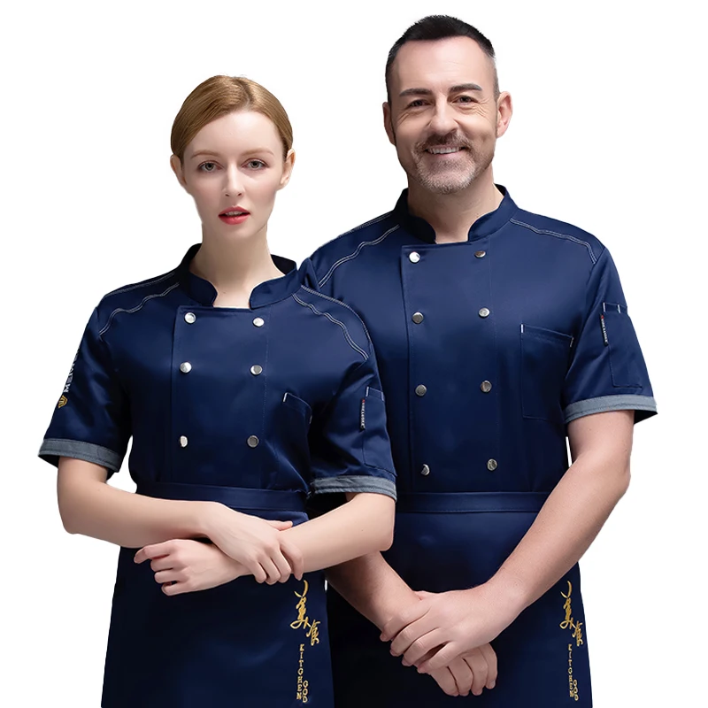 Chef Uniform Chefs Jacket for Men Cooking Clothing Restaurant Cafe Food Service Kitchen Costume Waiter Working Clothes