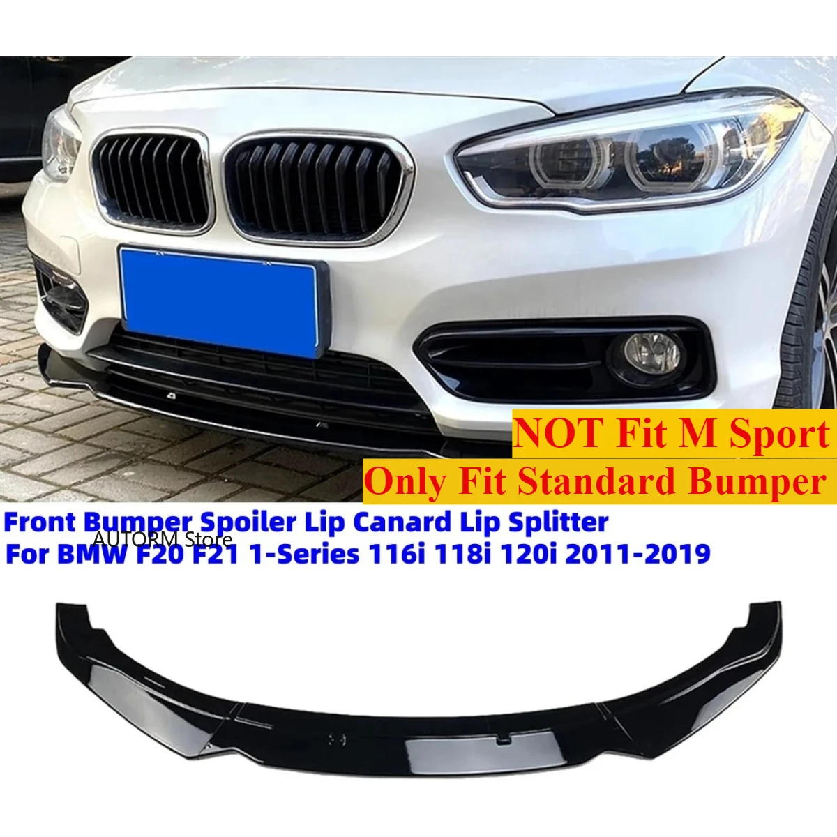 

3 шт. передний бампер Canard Lip Splitter для BMW F20 F21 1-Series 116i 118i 120i 2011-2019 автомобильный передний бампер спойлер для губ