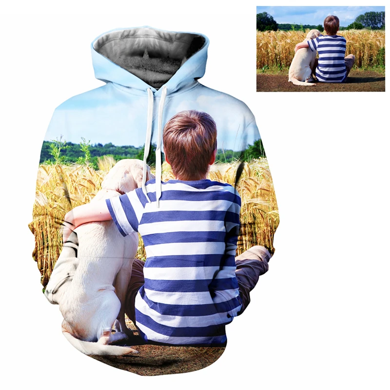 Custom 3D Print Hoodie For Men DIY Photo Logo Name Team Number Customized Hoodies Dropshipping Wholesale Sweatshirts Tracksuit