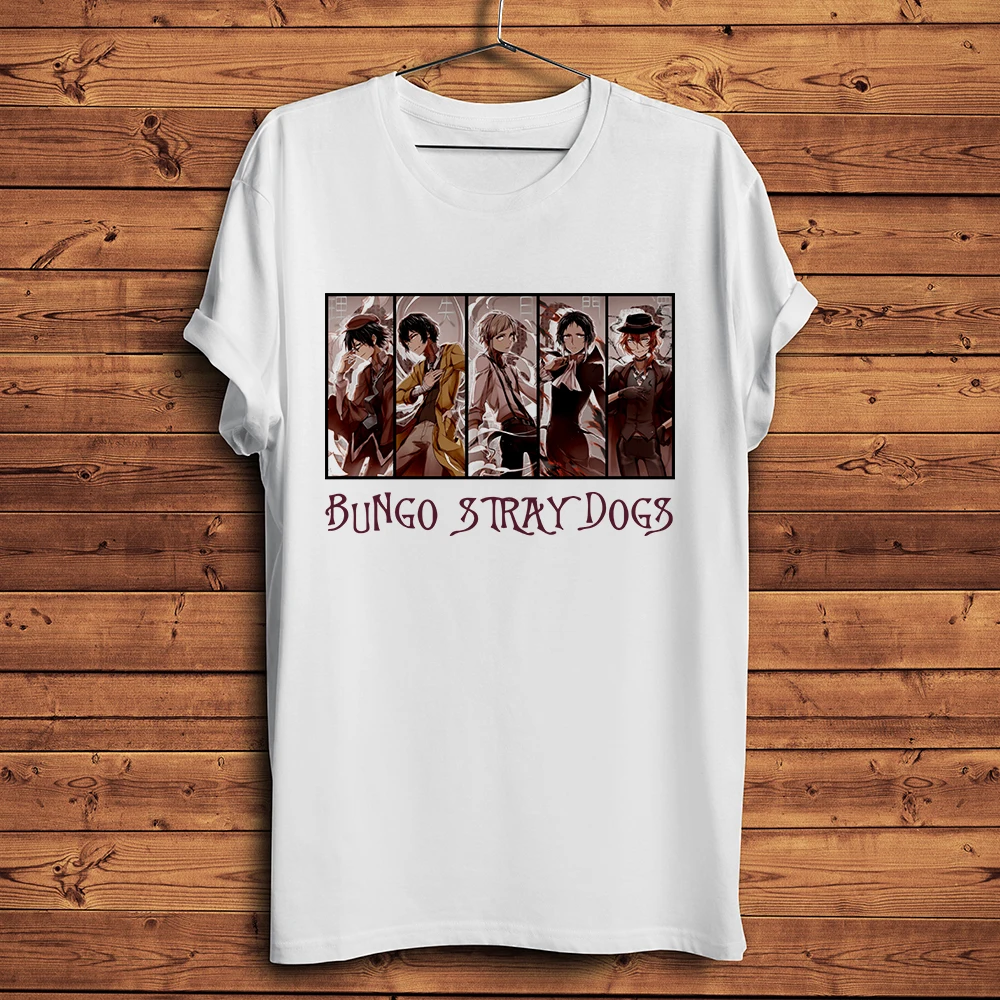 Bungo Stray Dogs dazai Port Mafia Nakahara Chuuya Akiko funny anime T Shirt Men Casual Homme Unisex Streetwear Tshirt breathable