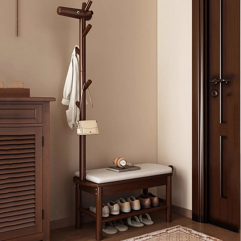 rf-Shoe Open Coat Racks Hallway Clothes Wooden Indoor Minimalist Coat Racks Modern Garment Perchero Entrance Hall Furniture-