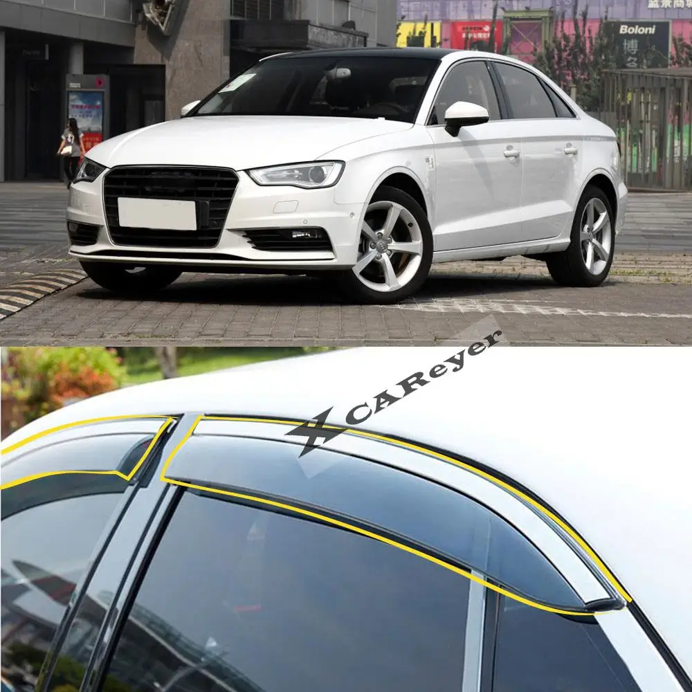 

For AUDI A3 Limousine 2013 2014 2015 2016 2017 Car Body Styling Sticker Plastic Window Glass Wind Visor Rain/Sun Vent Parts