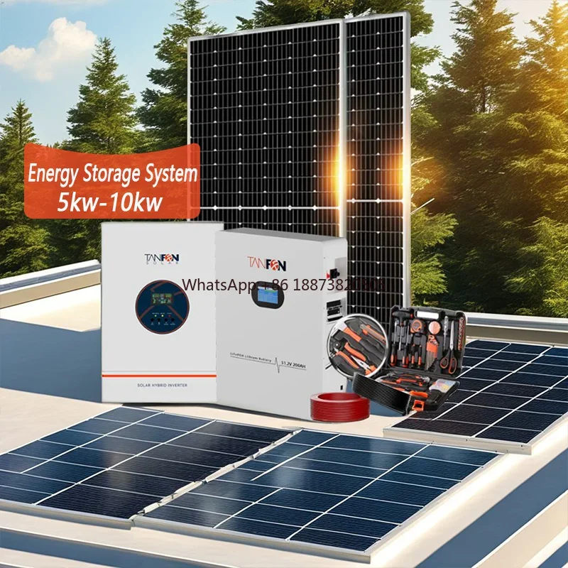 

5000W Elevator Off-Grid Hybrid Solar Power System 10kw 15kw Fotovoltaic Monocrystalline Silicon Panel Inverter Lithium 50kw 3kw