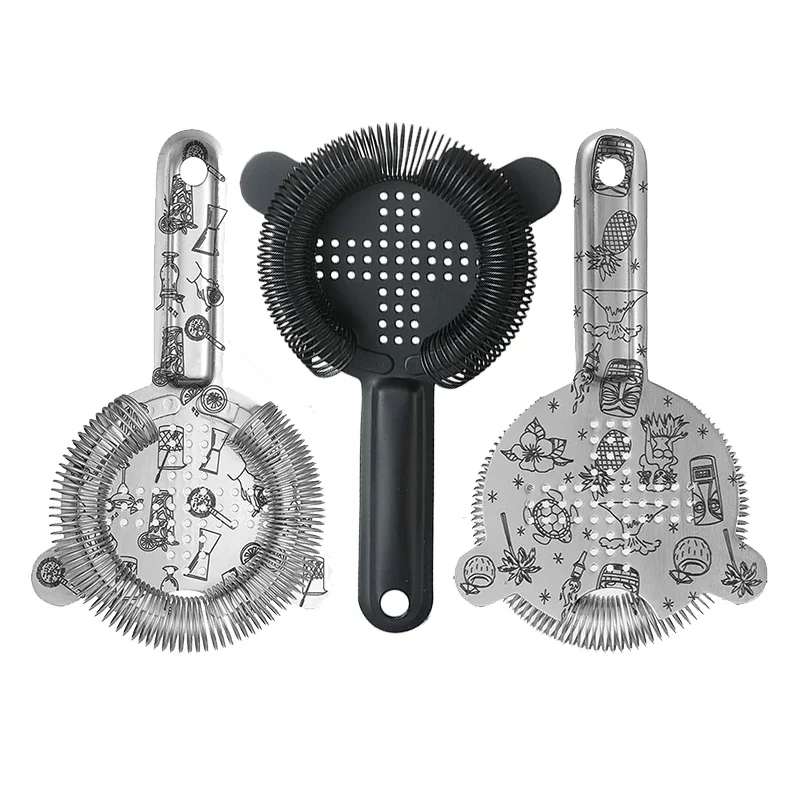 Stainless Steel Hawthorne Strainer Cocktail Bar Strainer with 2 Prongs 6.54