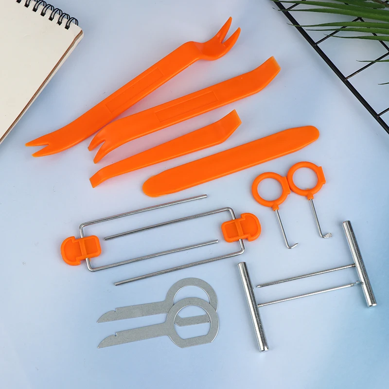 

【M】12 шт./компл., наборы инструментов для снятия обшивки панели автоматических дверных зажимов, 4 в 1, автомобильная дверная панель, аудиозажим для отделки приборной панели, инструмент для удаления, установки и ремонта