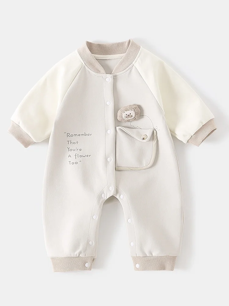 

Spring Autumn Soft Comfortable Long Sve Onesie for Babies Girls Cling Suit Bot Covering Clothes Versatile All Seasons