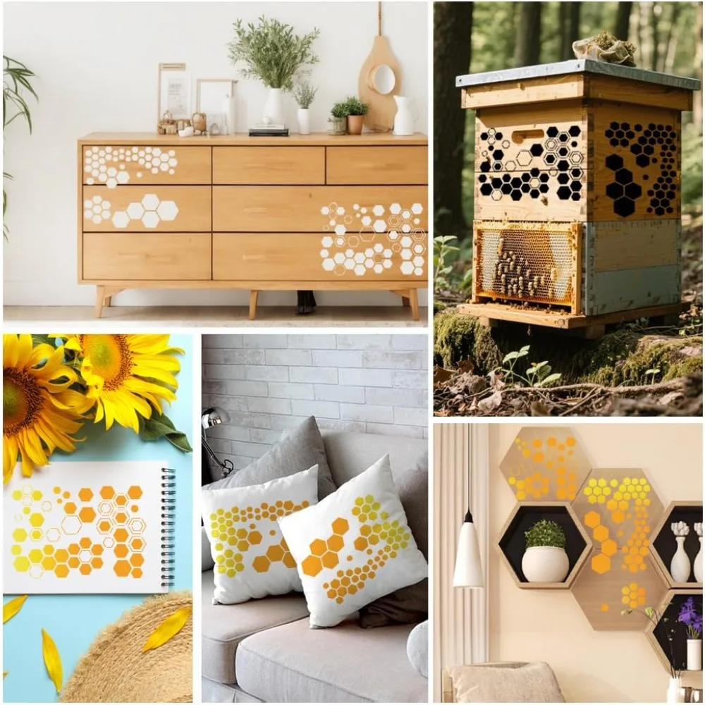 2Pcs Honeycomb Stencils for Painting