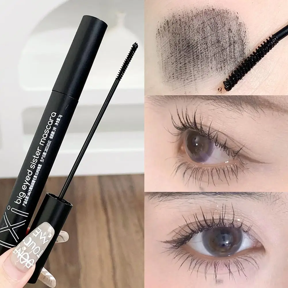 Máscara de pestañas resistente al agua, larga duración, maquillaje negro sedoso, cosmético, extensión de belleza, O2P9