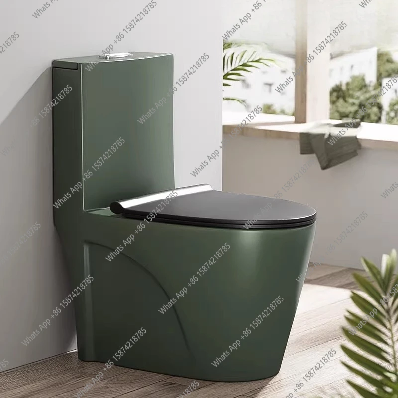 Big pipe green toilet creative household one-piece personalized color toilet siphon silent toilet