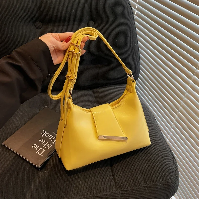 

Модная однотонная женская сумка через плечо из искусственной кожи, минималистичная сумка через плечо, 2022, высококачественная женская сумка через плечо, сумка в стиле ретро, Bolso Mujer