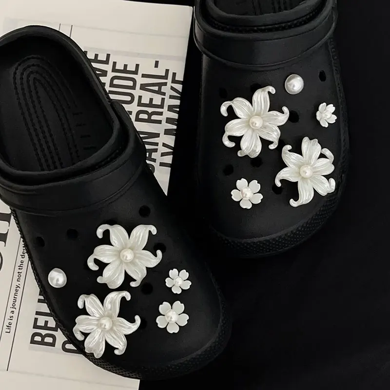 

Sweet Starfish Shell Pearl Flower Set Shoe Charms for Crocs Clogs Pins Decorations Slipper Accessories Garden Sandals Gift Girl