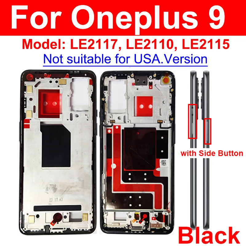 For One Plus Oneplus 1+ 9 9R 9Pro 9RT 10Pro Middle Frame Housing Rear Middle Frame Housing with Side Button Plate Chassis Parts