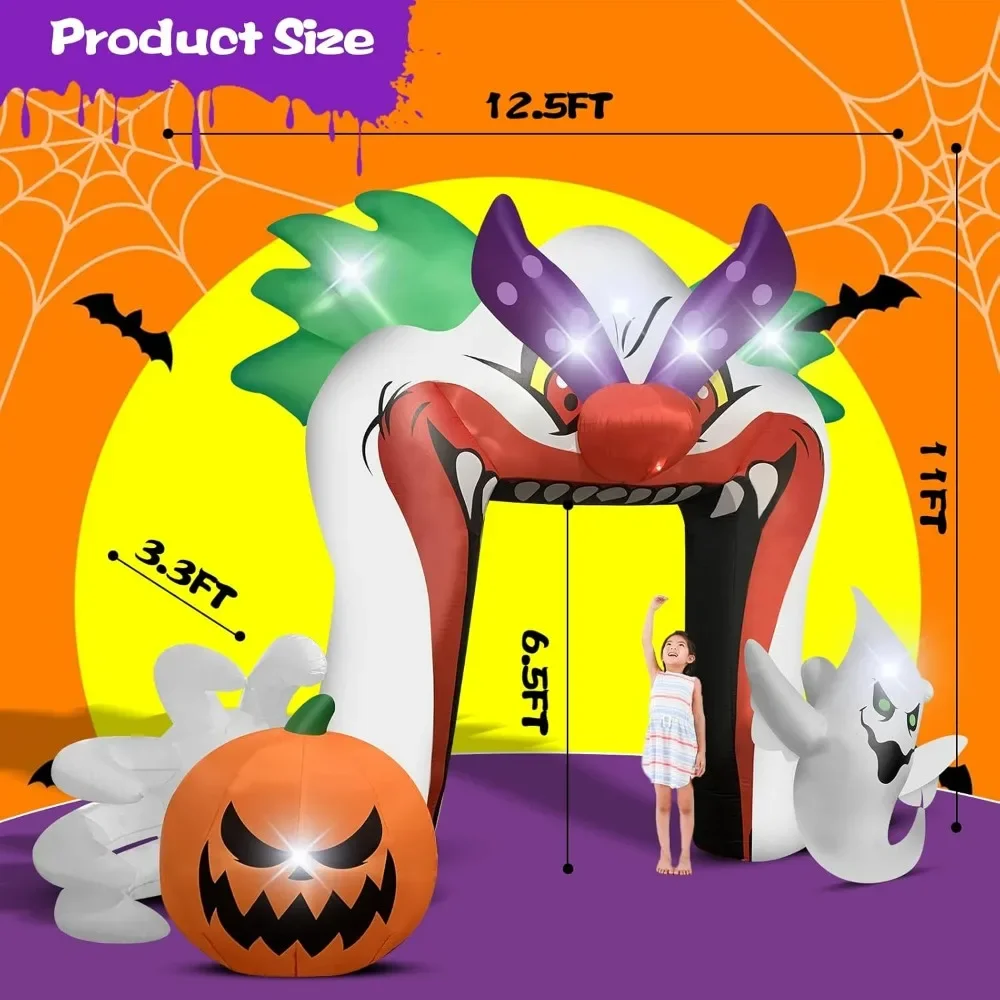 Halloween Decorations Outdoor, 11 FT Halloween Inflatables Clown Archway Outdoor Decorations, Giant Halloween