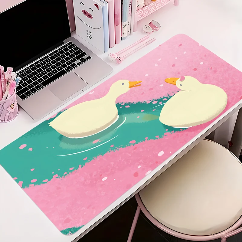 XXL Gaming Accessories Cartoon Gamer Keyboard Rubber Desk Mat Duck Non-Slip Laptop Notebook Office Mousepad 900X400 Mouse Mats