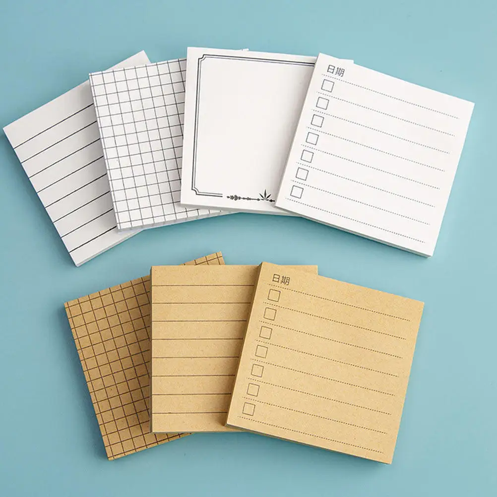 8Pcs Paper Stickers Assorted Adhesive Notes for Fridge Wall Blackboard Computer Decoration Functional Memo Notes Home Office