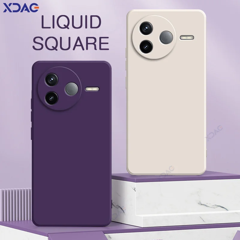 Роскошные двухслойные чехлы для мобильных телефонов для Xiaomi POCO F7 Pro Ultra 5G POCOF7 F7Pro F7Ultra, мягкие квадратные жидкие силиконовые чехлы