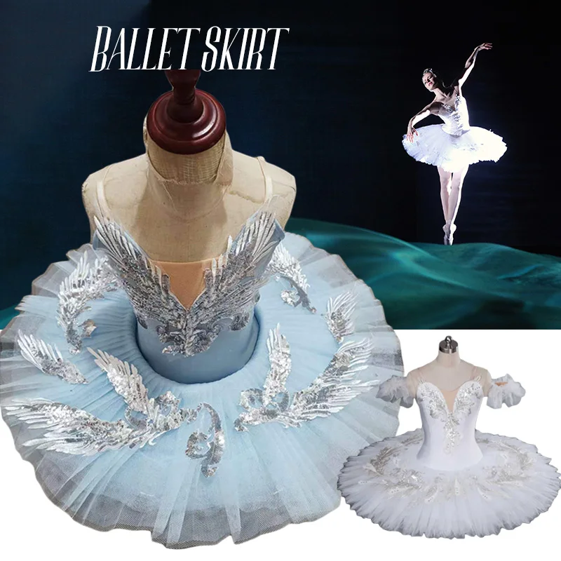 Classic Professional Performance Costume Ballet Dress White Sarong Competition Tutu Kids Adult Ballet Puffy Skirt