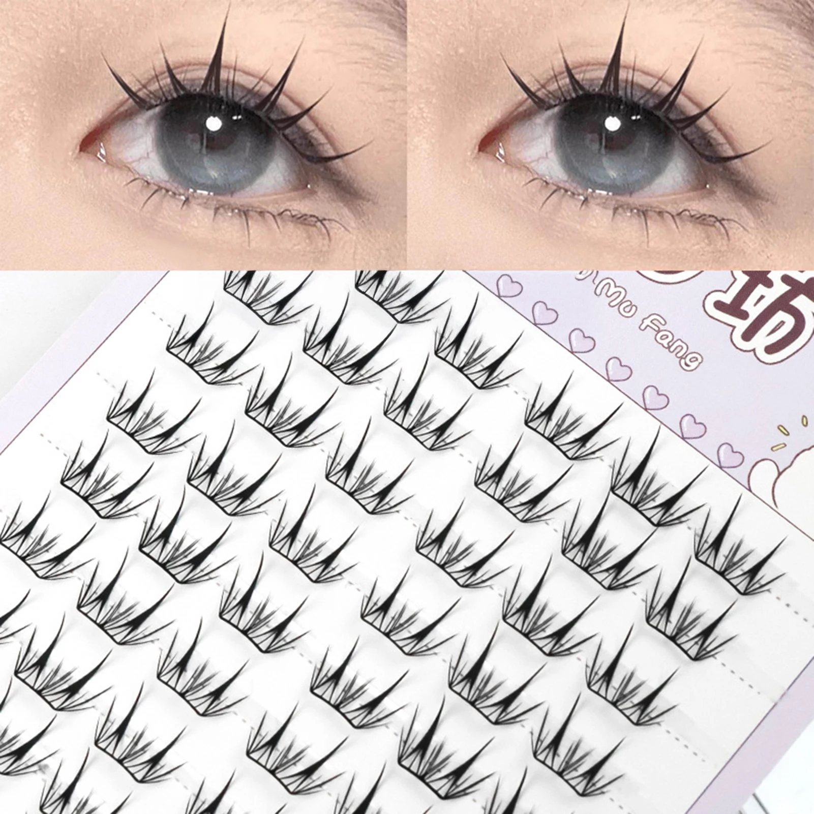 10 Rows Natural Manga Volume False Eyelashes Clusters Fluffy Comic Self Adhesive Eyelashes Elevate Your Look For Every Occasion