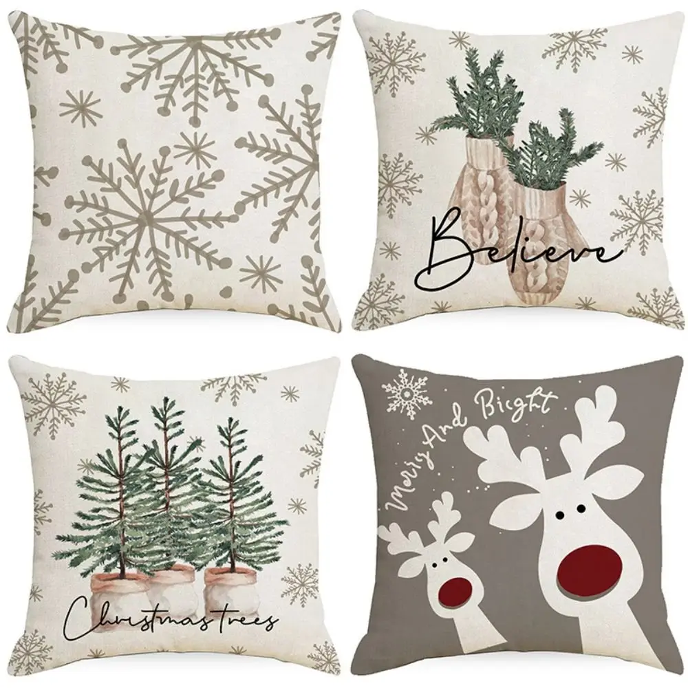 Sofa Couch Christmas Pillow Covers Home Textile Christmas Supplies Pillow Cases Dacron Xmas Trees Pattern Cushion Cover Home