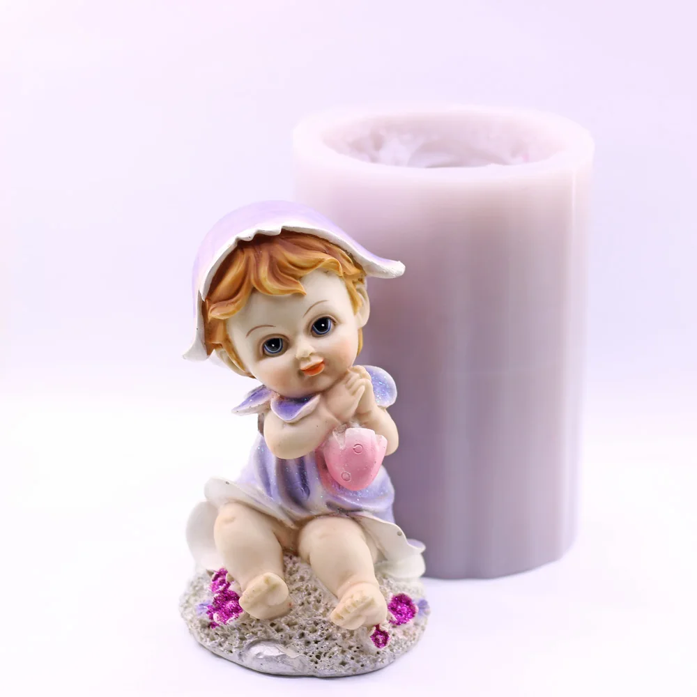 3D Garden Mushroom Girl Silicone Mould for Cake Decorating Chocolate Sugarcraft Baking Polymer Clay Soap & Candle Making