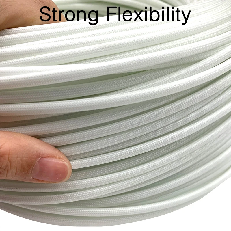 4KV Fiberglass Tube ID 6xOD 8mm Silicone Resin Braided Wire Sleeve Flame Resistant Fiber Glass Insulate Cable Pipe Protect