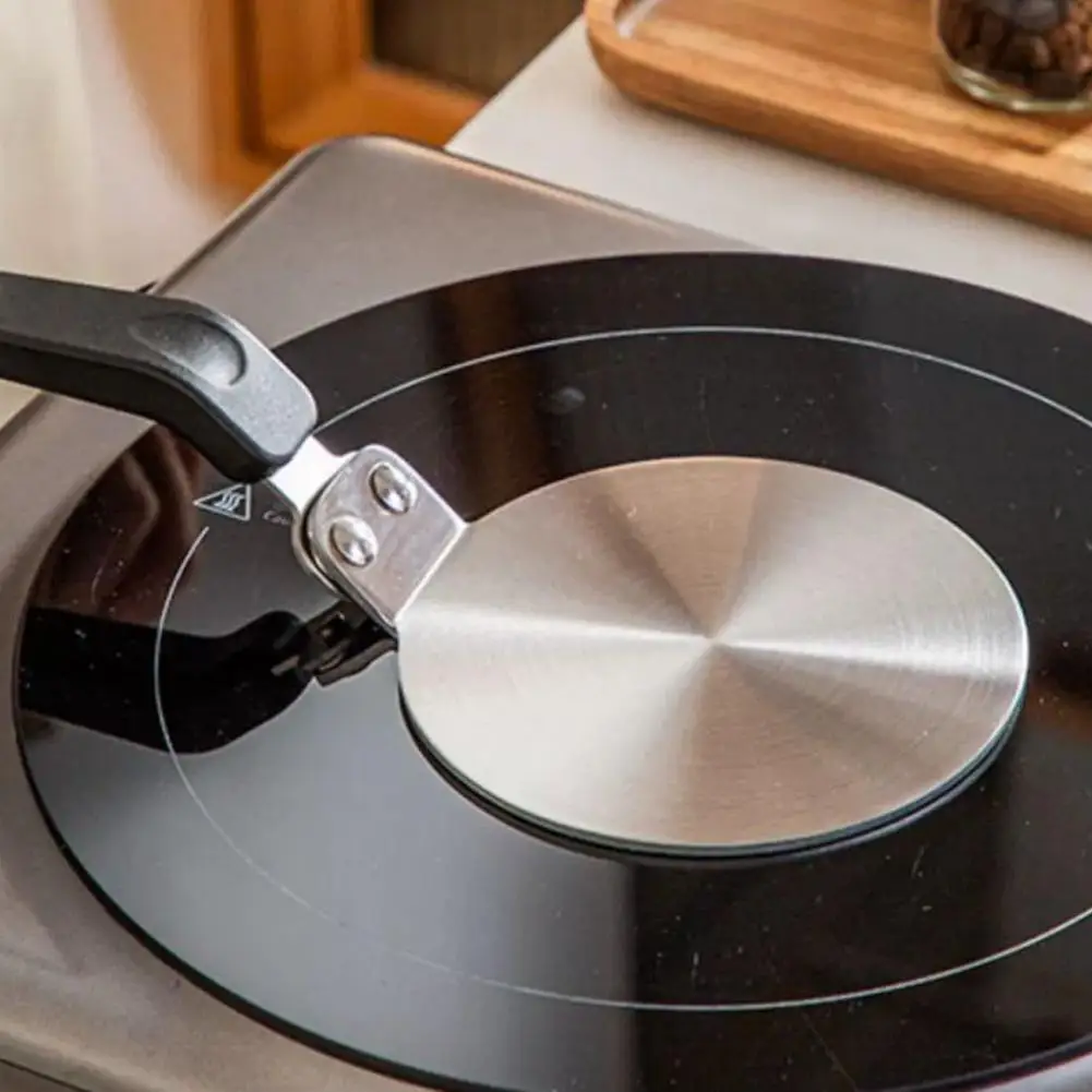 Universal Heat Diffuser for Cookware Anti Scalding Stainless Steel Induction Converter Plate with Handle Extends Pot Life