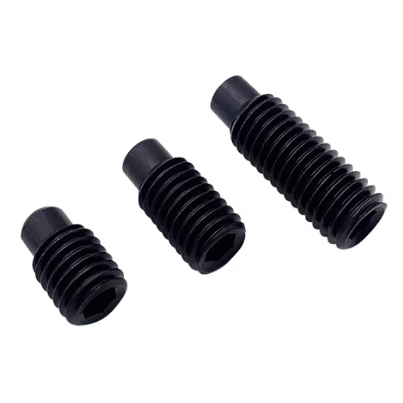 10-500pcs M3 M4 M5 M6 M8 M10 M12M14 M16 Grade 12.9 Black Hexagon Socket Screws Head Set Screw Convex End Machine Bolts GB79