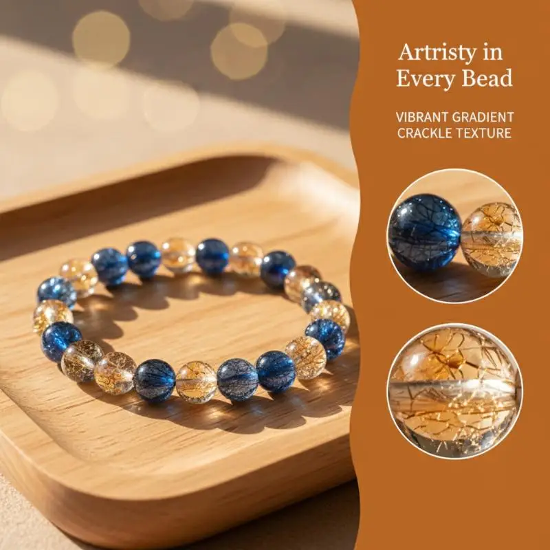Natural Black Coloured Elastic Beaded Bracelet Fashion Temperament Light Luxury High-grade Popular Couple Jewelry Chain Gifts