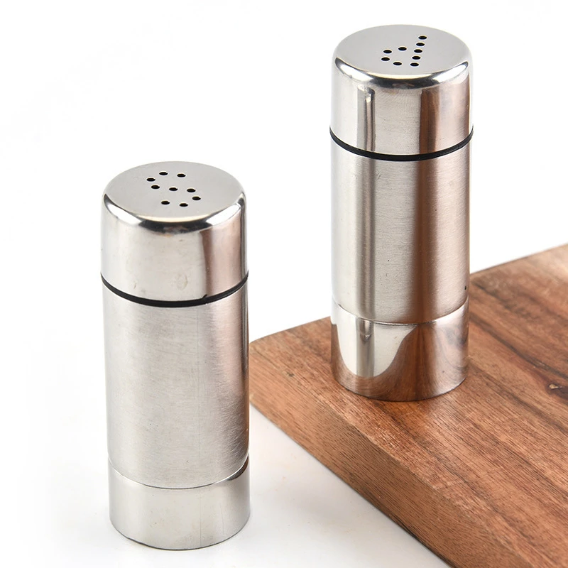 Stainless Steel Mini Salt Shaker Multifunctional Pepper Shakers Creative Spice Spreader Jars Kitchen Seasoning Tools for Outdoor