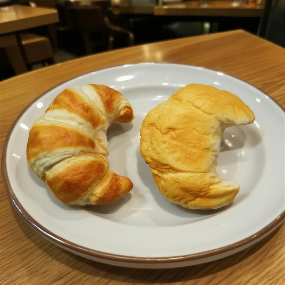 PU Simulation Croissant Realistic Bread Models European Alkaline Bread Decoration Ornaments Food Fake Toys Cake Home Display