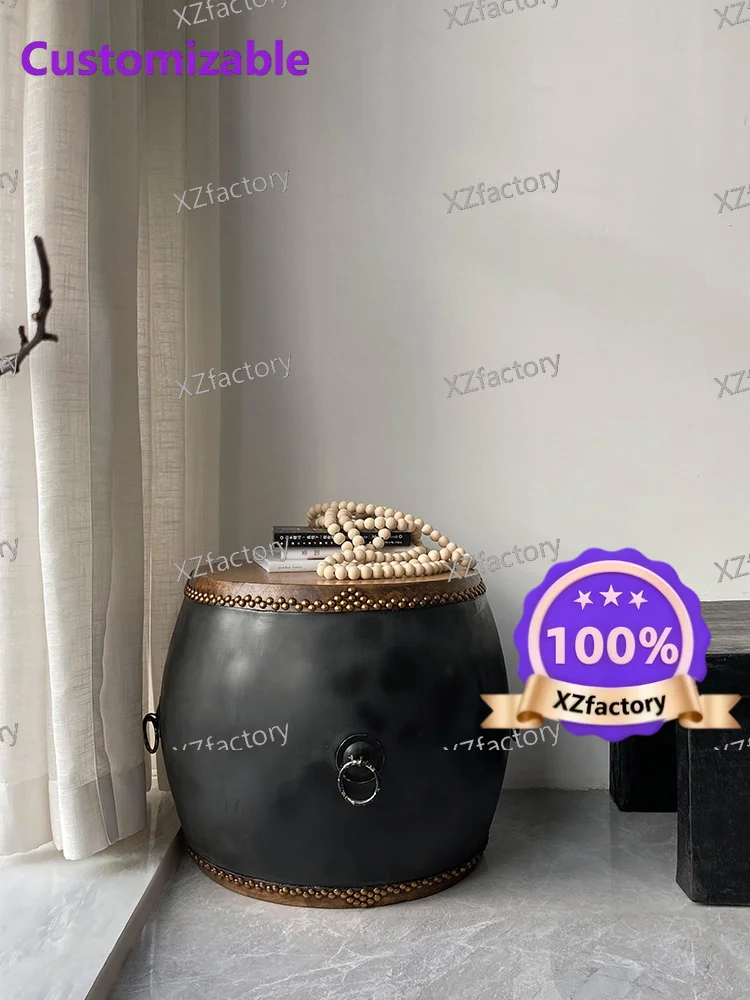 Factory Direct 2026 Top Ratedins style Moroccan bench ethnic style African antique cowhide drum leisure several niche creative h