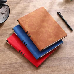 A5 Creative Leather Cover Notebook Thickened Notepad Soft Leather Work Meeting Diary Sketchbook Stationery Office School Supply