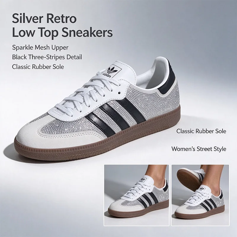 Adidas SAMBA OG W IH9055 Retro Rhinestone Leather Sneakers Men Women Flat Fashion Daily Walking Shoes Free returns