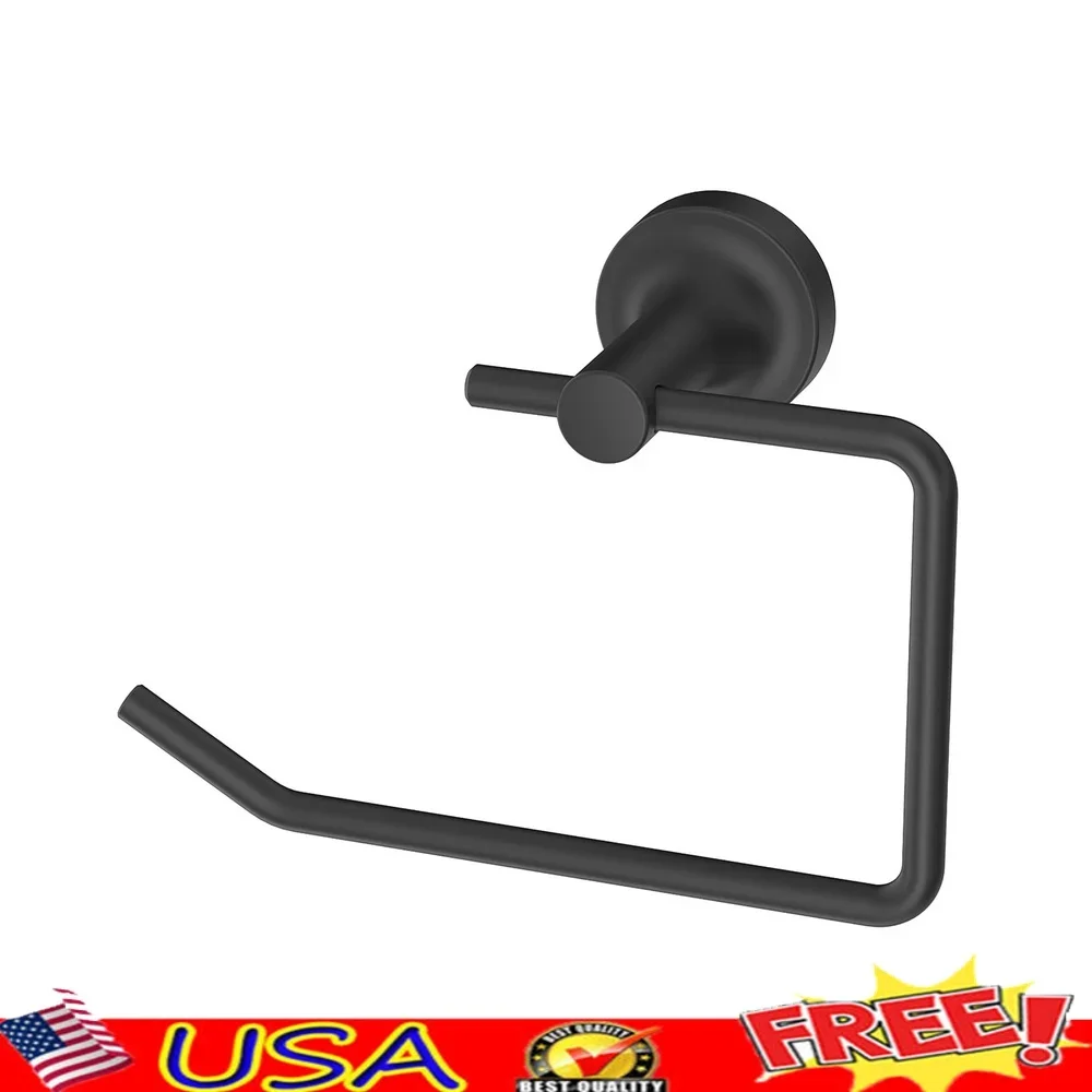 

Современный настенный держатель для туалетной бумаги, матовый черный, простой дизайн, аксессуар для ванной комнаты, прочная фурнитура в комплекте, простая в использовании