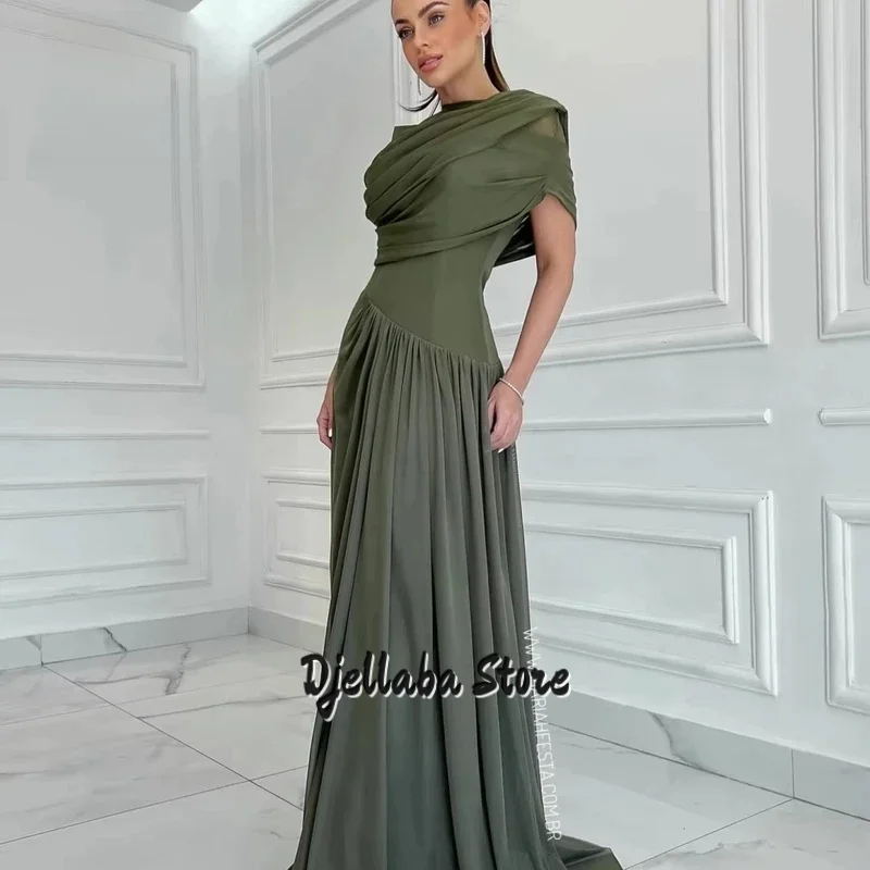 

Вечерние платья на заказ, женские элегантные платья для выпускного вечера, шифоновая линия 2025 года, вечернее платье с круглым воротником для свадебных женщин