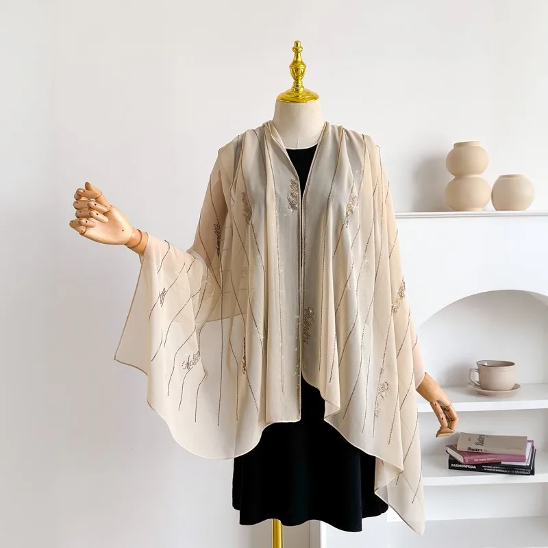 

Женская шифоновая солнцезащитная накидка на весну-лето, тонкий кружевной шарф, накидка для кондиционированных помещений, верхняя одежда для защиты от солнца