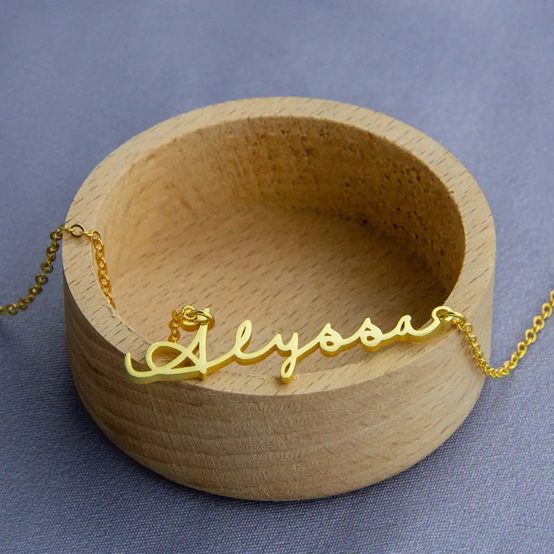 Collar con nombre fino personalizado para mujer y niña, joyería de acero inoxidable, colgante de placa de identificación de Color plateado, regalo personalizado para ella