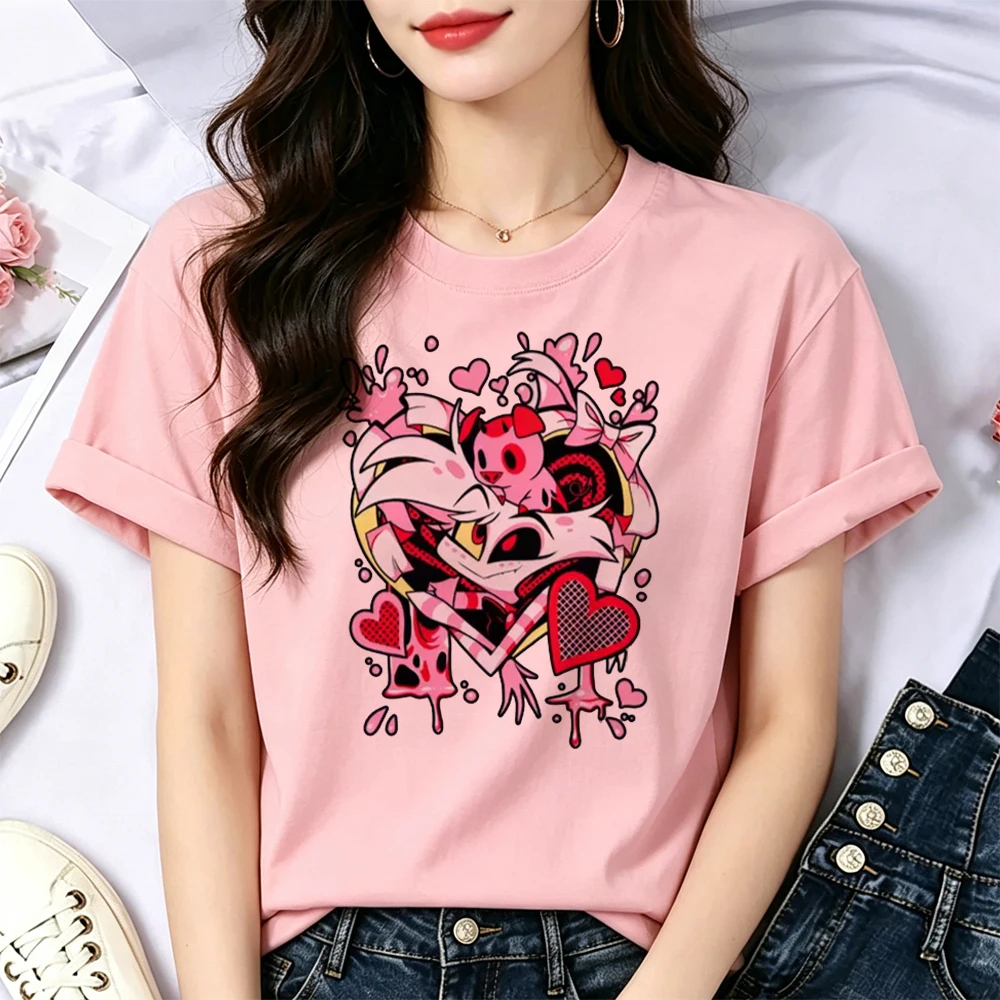 Hazbin Hotel t-shirt female goth japanese kawaii cutecore aesthetic t shirt Psychedelic clearance sales goth