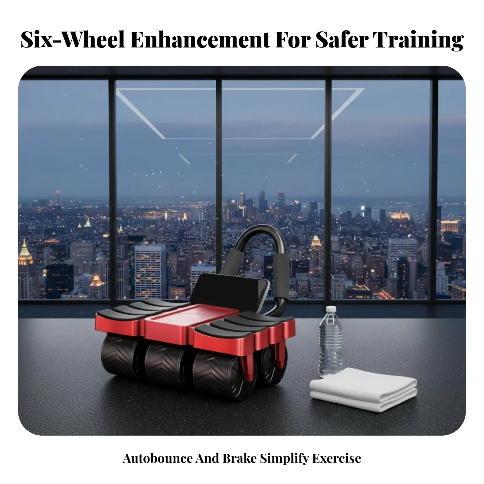 

Ab Wheel, Automatic Return, Six-Wheel, Home Fitness Equipment, Enhanced Smart APP, Comfortable Elbow Support, Multi-Surface Use