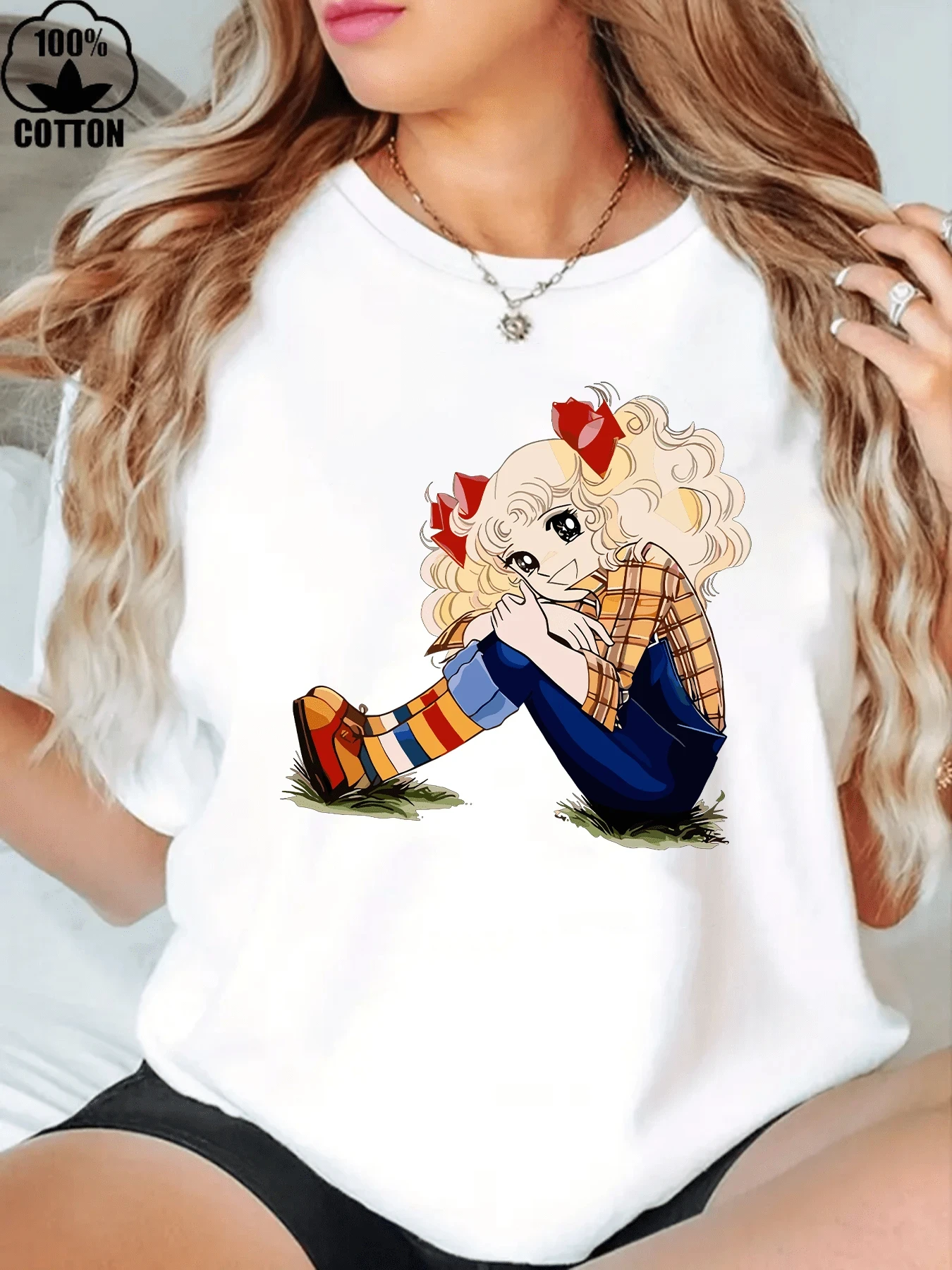 تي شيرت نسائي 80s نمط كوميدي جديد بأكمام قصيرة نمط هاراجوكو 2026 صيفي متعدد الاستخدامات نمط Y2k مريح غير رسمي