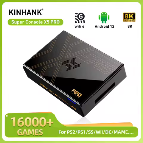 KINHANK Super Console X5 PRO Retro Video Game Consoles Plug and Play 4T with 16000 Games for PS2/WII/SS/DC/N64