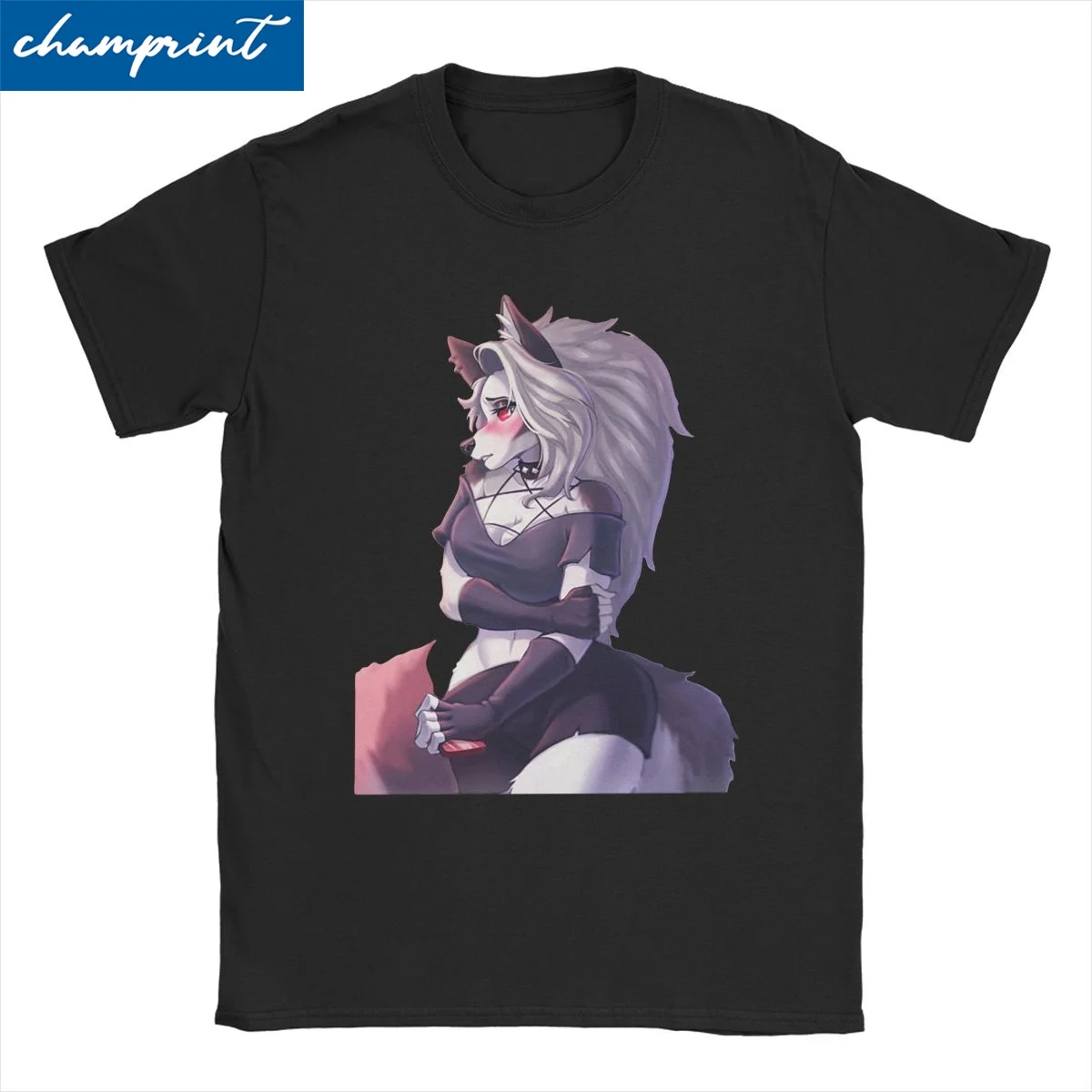 Shy Loona T Shirts for Men Women Pure Cotton Vintage T-Shirt Crewneck Helluva Boss Anime Tee Shirt Clothes Plus Size