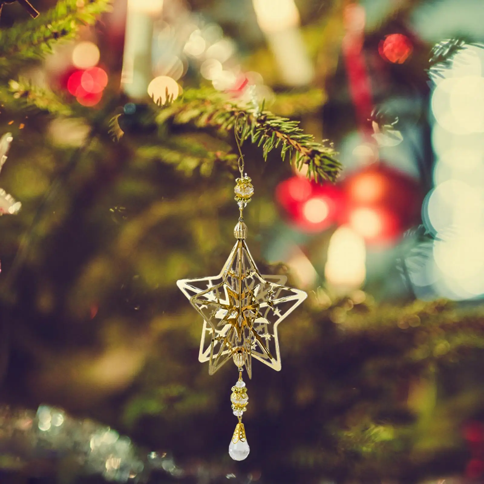 Adorno navideño de estrella, decoración de árbol de Navidad, colgante de árbol de Navidad, decoración colgante de Navidad para interior