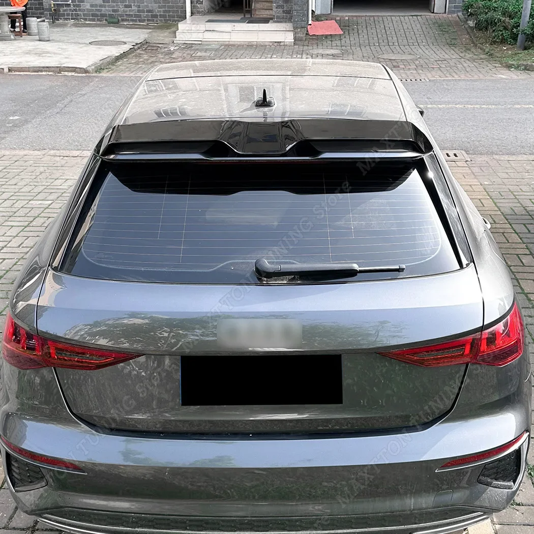 High-quality ABS Plastic Gloss Black Car Spoiler Tail Wing Decoration Rear Roof Lip Body Kit For AUDI A3 8Y Sportback 2021-2024+