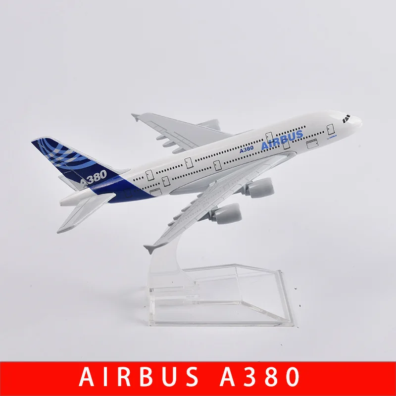 

16 см воздушный прототип Airbus A380, литая под давлением металлическая модель самолета для авиационных подарков или коллекций настольных дисплеев