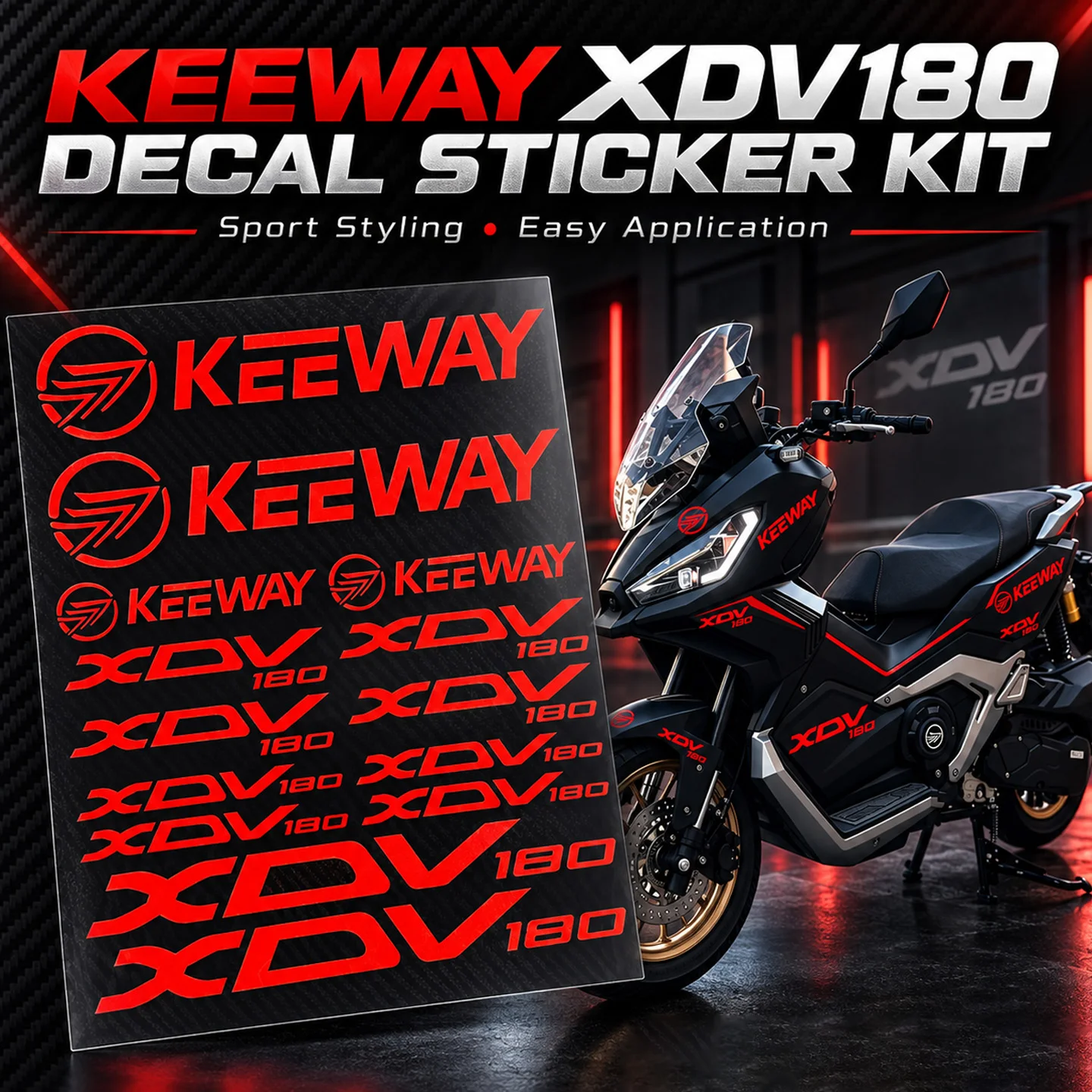 For Keeway XDV 180 XDV180 EVO Motorcycle Stickers ADV Moto Adventure Scooter Head Body Decor Vinyl Accessories Decals Waterproof